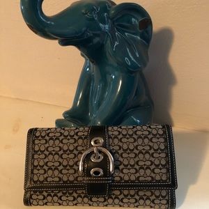 COACH Signature checkbook wallet